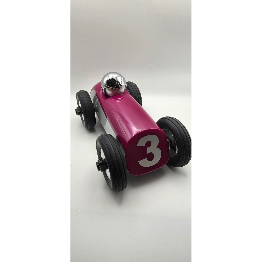 Playforever Clyde Racing Car Fuchsia Pink Silver Metallic Toy No 3 Mid Century